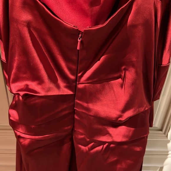 Suzy Chin for Maggy Boutique red satin dress - Picture 5 of 6